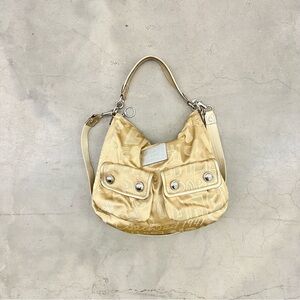 Vintage Coach Poppy gold graffiti hobo bag
